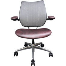 Humanscale Liberty Ergonomic Office Chair – Distressed Red/Burgundy Leather – Chrome Frame image 2