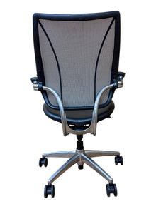 Refurbished Humanscale Liberty Mesh Chair – Black Leather & Polished Frame image 6