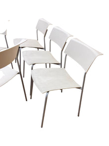 Set of 5 Refurbished Allermuir Stacking Chairs – White image 5