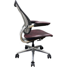 Humanscale Liberty Ergonomic Office Chair – Distressed Red/Burgundy Leather – Chrome Frame image 3