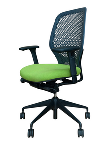 Orangebox Ara Task Chair – Green Seat, Adjustable Arms, New image 4