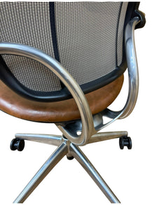 Refurbished Humanscale Liberty Mesh Chair – Vintage Brown Leather image 10