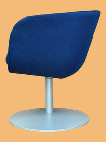 Refurbished Blue Fabric Swivel Tub Chair image 5