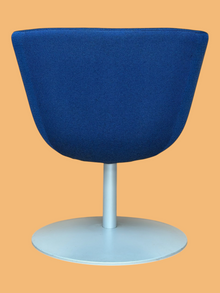 Refurbished Blue Fabric Swivel Tub Chair image 3