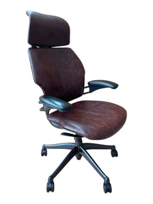 Refurbished Humanscale Freedom Headrest Chair – Brown PU Leather image 3