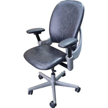 Refurbished Steelcase Leap Ergonomic Chair – Smokey Grey/Black Leather image 2