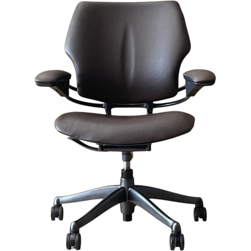 Humanscale Freedom Chair In Dark Chocolate Brown Leather (Rrp£1239) UK Delivery
