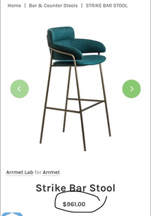 Refurbished Arrmet Strike Bar Stool in Teal image 2