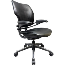 Humanscale freedom chair In Black Leather  Gel Armrests UK Delivery image 1