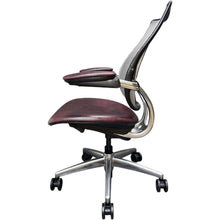 Humanscale Liberty Ergonomic Office Chair – Distressed Red/Burgundy Leather – Chrome Frame image 6