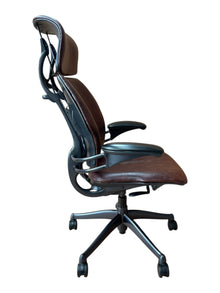 Refurbished Humanscale Freedom Headrest Chair – Brown PU Leather image 4