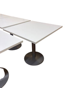 Refurbished Allermuir Square Pedestal Table – White image 2