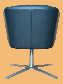 Refurbished Orangebox Hay Swivel Lounge Chair – Dark Leather image 2