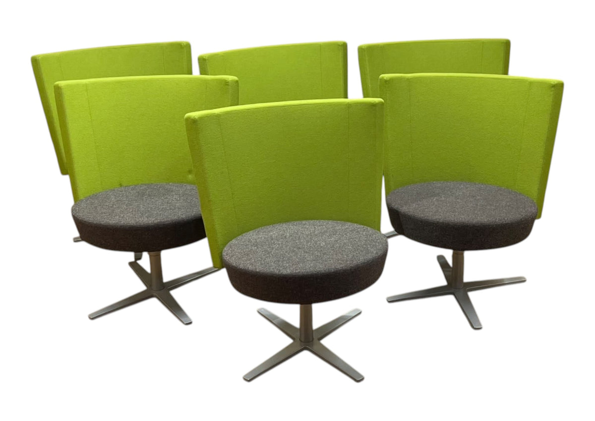 Refurbished Materia Centrum Medio Swivel Lounge Chair – Green