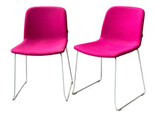 Set of 2 Verco Pink Upholstered Visitor Chairs – White Sled Base image 5
