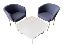 Connection Lounge Set – 2 Grey Tub Chairs & White Coffee Table image 4
