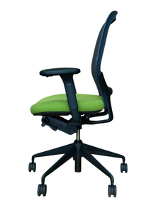 Orangebox Ara Task Chair – Green Seat, Adjustable Arms, New image 3
