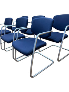 Set of 6 Refurbished Connection Cantilever Meeting Chairs – Blue image 4