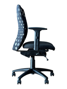 Refurbished Komac Office Chair – Charcoal and Grey Spot image 1