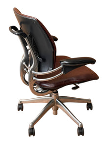 Refurbished Humanscale Freedom Chair – Distressed Brown Leather Finish image 4
