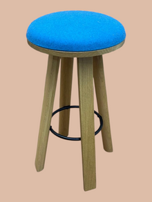 Refurbished BuzziSpace BuzziMilk Bar Stool – Blue Fabric image 1