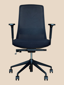 Refurbished Black Mesh Ergonomic Task Chair image 1