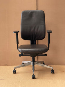 Steelcase Reply Brown Leather Office Chair – Refurbished image 1