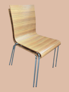 Refurbished Pedrali Kuadra Dining Chairs – Striped Wood, Set of 2 image 5