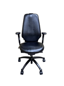 RH Logic 400 Executive Ergonomic Office Chair – Black Leather – Fully Adjustable - Refurbished