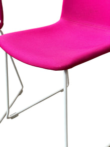 Set of 2 Verco Pink Upholstered Visitor Chairs – White Sled Base image 8