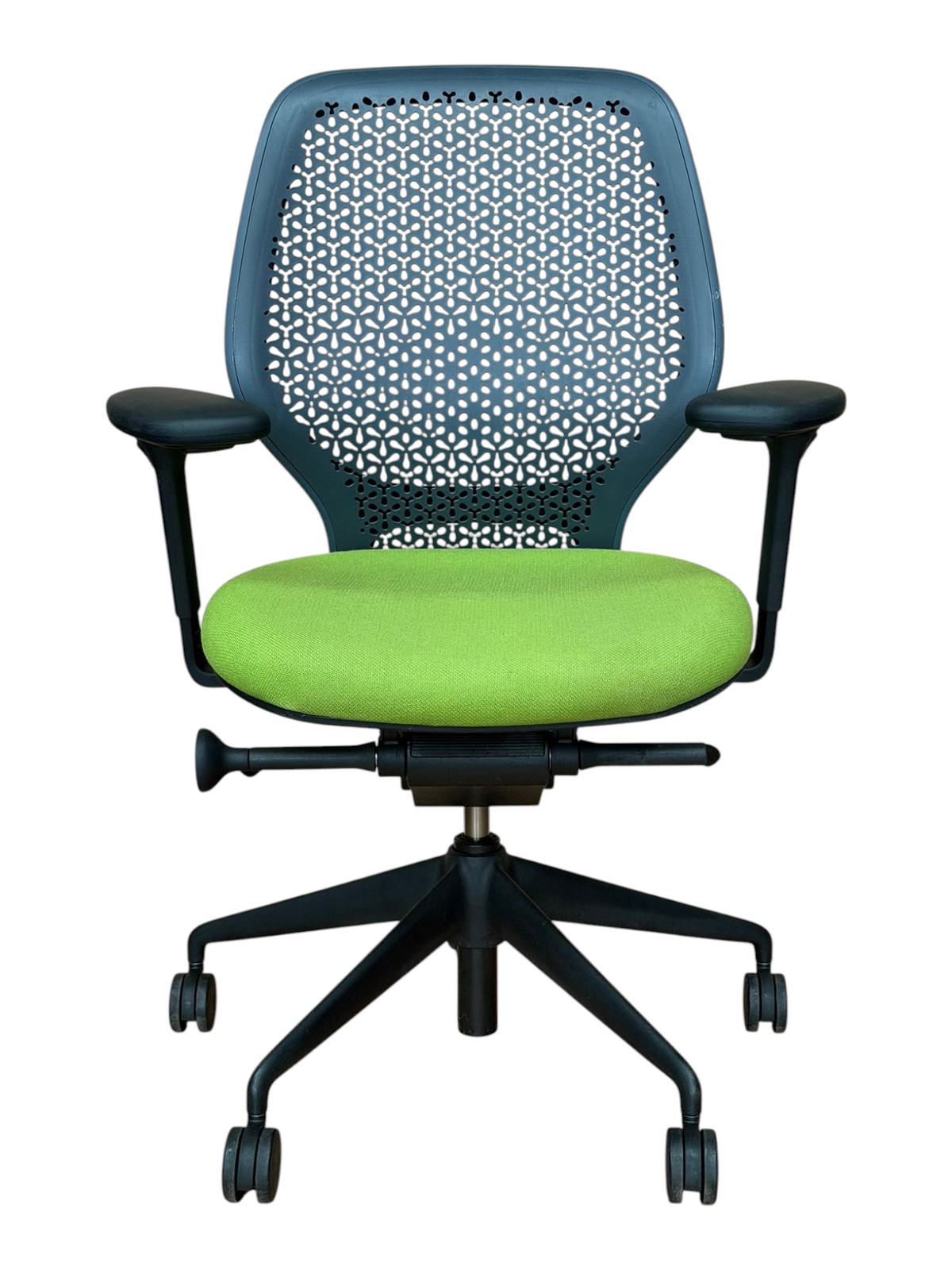 Orangebox Ara Task Chair – Green Seat, Adjustable Arms, New