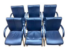 Set of 6 William Hands Blue Leather Cantilever Conference Chairs image 4