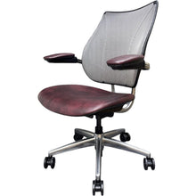 Humanscale Liberty Ergonomic Office Chair – Distressed Red/Burgundy Leather – Chrome Frame image 7