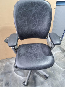Refurbished Steelcase Leap Ergonomic Chair – Smokey Grey/Black Leather