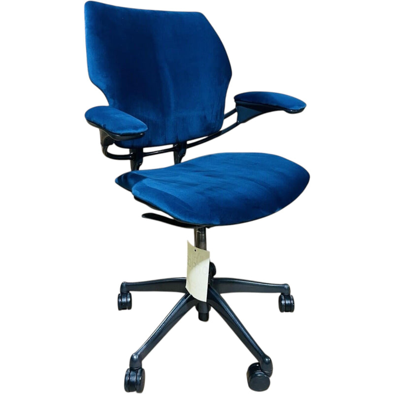 Humanscale freedom chair in *NEW navy blue velvet