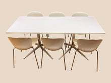 White Meeting Table with 6 Fritz Hansen NAP Stacking Chairs – Cream image 6
