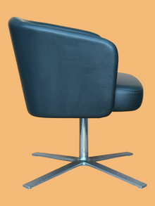 Refurbished Orangebox Hay Swivel Lounge Chair – Dark Leather image 3