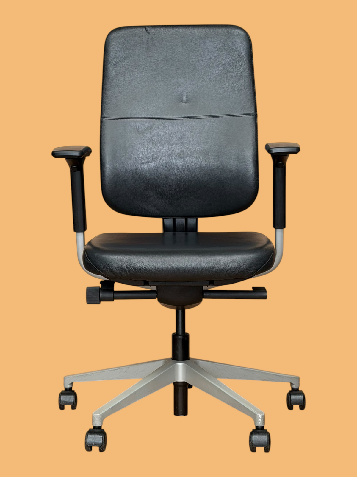 Refurbished Steelcase Reply Leather Office Chair – Black