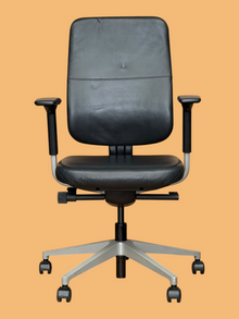 Refurbished Steelcase Reply Leather Office Chair – Black image 1