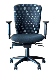 Refurbished Komac Office Chair – Charcoal and Grey Spot image 2