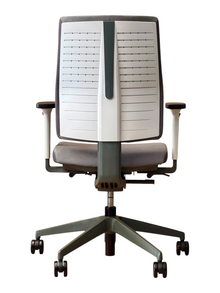 Refurbished Senator Freeflex Task Chair – Light Grey, White Back image 2