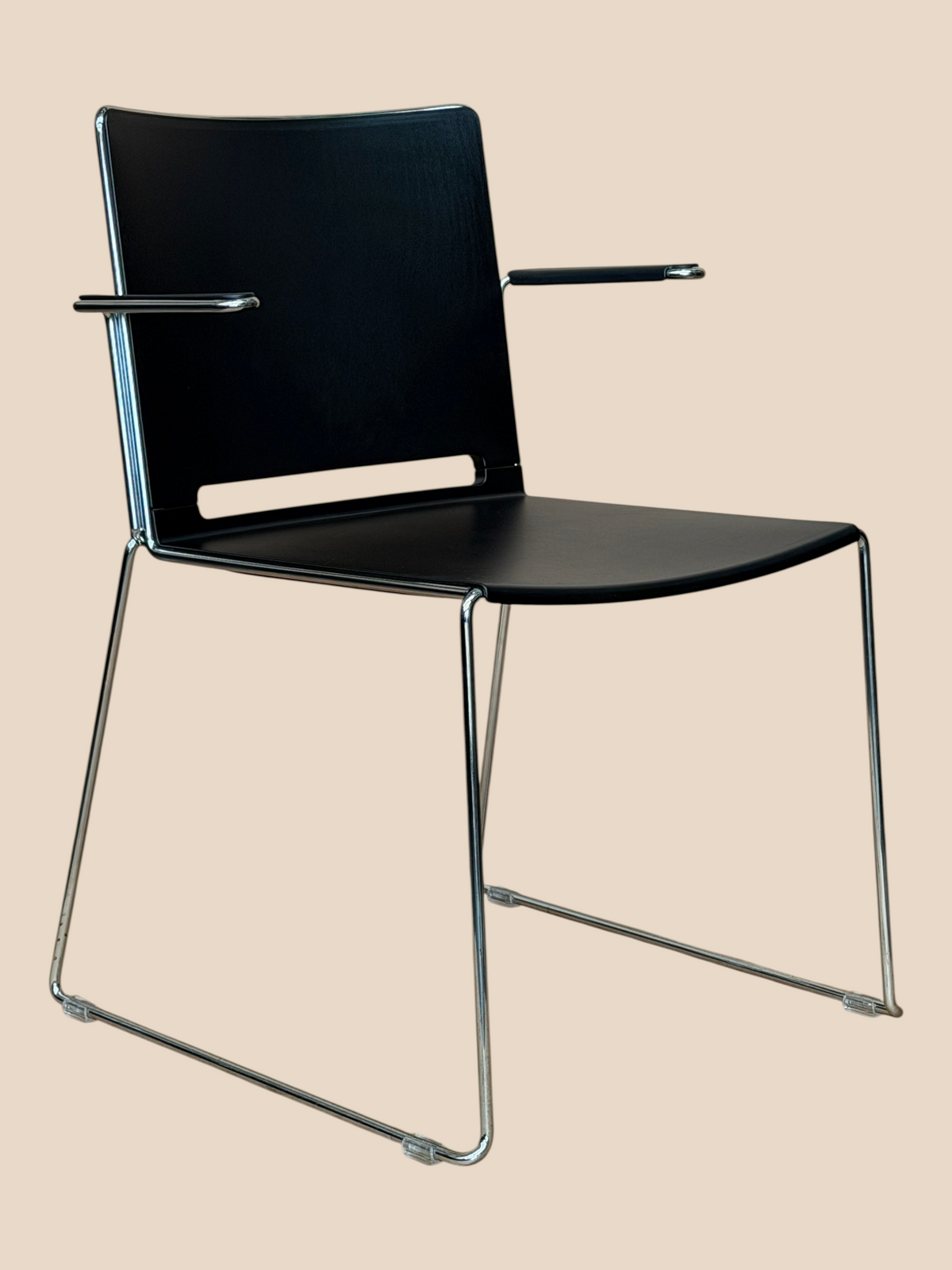 Refurbished Black Visitor Conference Chair with Arms