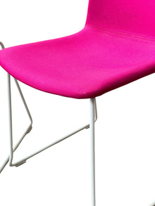 Set of 2 Verco Pink Upholstered Visitor Chairs – White Sled Base image 4