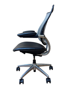 Refurbished Humanscale Liberty Mesh Chair – Black Leather & Polished Frame image 7