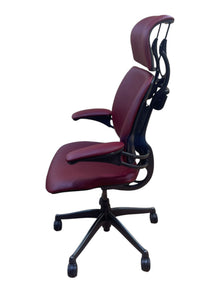 Refurbished Humanscale Freedom Headrest Chair – Red Leather image 3