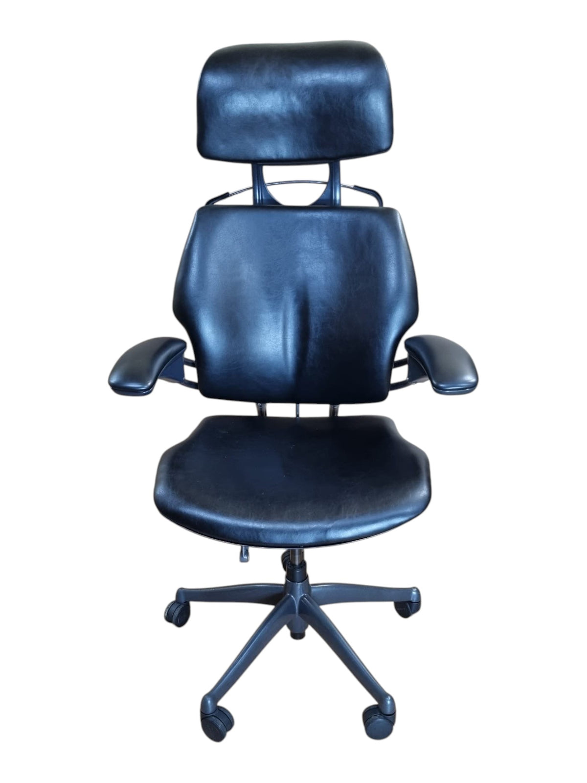 Refurbished Humanscale Freedom Headrest Chair – Black PU Leather