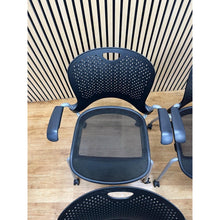 4 X Herman Miller Caper Stackable Chairs With Wheels And Armrests - UK Delivery