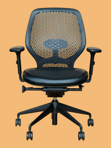 Refurbished Orangebox Ara Task Chair – Black Leather Seat image 1