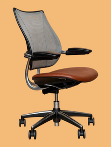Refurbished Humanscale Liberty Chair – Tan Leather Seat image 1