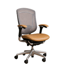 Okamura Contessa Ergonomic Office Chair | Tan Distressed PU Leather | Refurbished & Custom Upholstered image 1